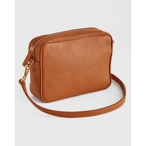 Quince Italian Leather Crossbody Bag Cognac